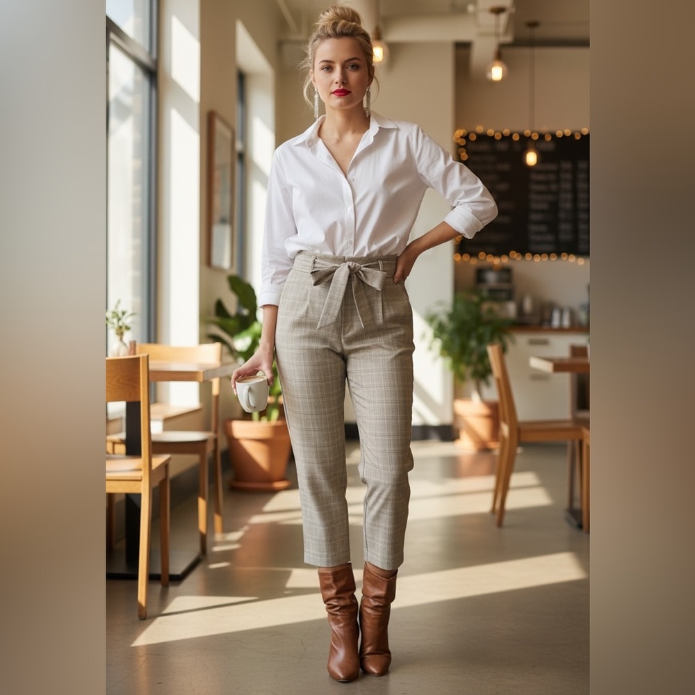 Wilfred Jallade Wool & Cashmere Plaid Trousers - Aritzia - 8 neutral elevated
